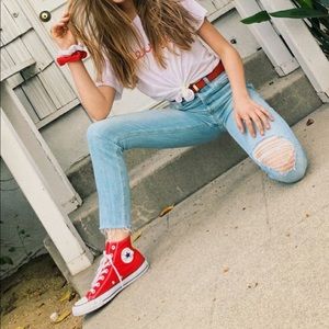 youth red converse high tops